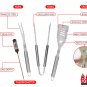 Deluxe BBQ Utensils Gift Set: Spatula, Tongs, Fork, Thermometer