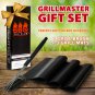No-Mess Grilling Mats, Heavy-Duty Stainless Steel Easy-Clean Brush Set