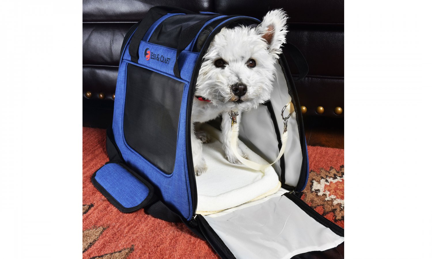 Bedded Pet Carrier Bag for Comfy Air Travel with Cats and Small Dogs