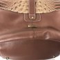 CHARLIE LAPSON TAN CROC EMBOSSED LEATHER PURSE HANDBAG ~ NICE!
