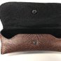 Hybrid Hard/Soft Eyeglasses Case, Faux Leather Button Clasp