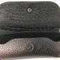 Hybrid Hard/Soft Eyeglasses Case, Faux Leather Button Clasp
