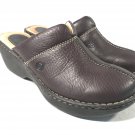 BORN Womens Brown Leather Wedge Platform Mules Clogs Shoes W6517 Sz. 10 US / 42