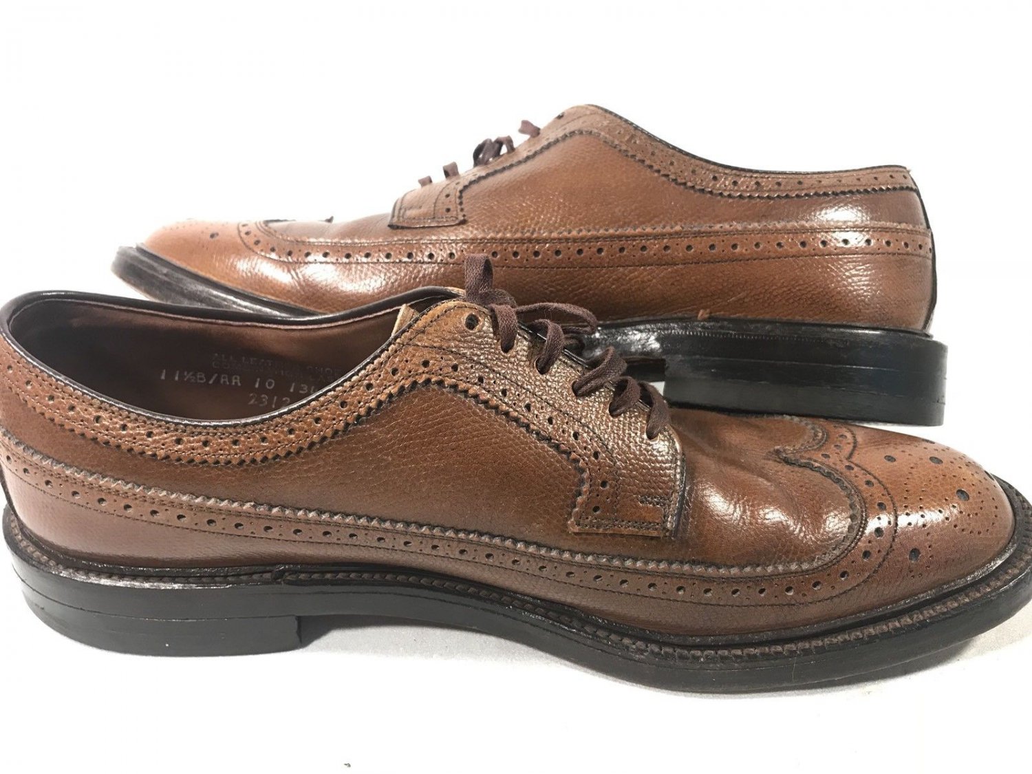 Mens Hanover Wing Tip Oxford Dress Brown Leather Shoe 11.5 LB Sheppard ...