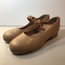 CAPEZIO TELE TONE TAP tan Maryjane shoes kids size 5.5 M Leather uppers