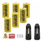 6x 3.7V CR123A 123A CR123 16340 2800mAh  Rechargeable Battery Cell + 2x Charger