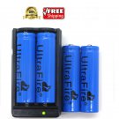 4pcs UltraFire 18650 Battery 3.7v Li-ion Rechargeable Batteries 1pcs Charger