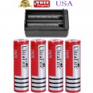 4X UltraFire 18650 Li-ion 3.7V Rechargeable Batteries + 1X 18650 Dual Charger