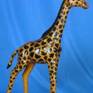 Stunning Hand Painted Leather Giraffe - Home Decor Statute 48 Inch