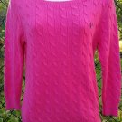 Women's Ralph Lauren Sport Pink Cable Knit Sweater - Sz. L