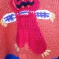 Halloween Ugly Sweater Pullover Knit Ghost Black Cat Spider Bat L