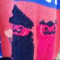 Halloween Ugly Sweater Pullover Knit Ghost Black Cat Spider Bat L