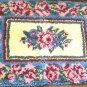 Large Vintage Completed Finished Latch Hook Rug 23" x 34" Hooked shabby chic