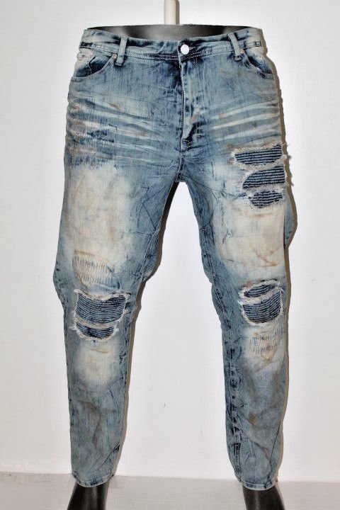 Jordan Craig LEGACY EDITION DISTRESSED RIPPED PATCH JEANS ICE ANTIQUE JM279