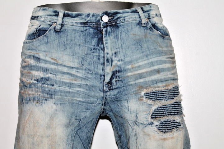 Jordan Craig LEGACY EDITION DISTRESSED RIPPED PATCH JEANS ICE ANTIQUE JM279