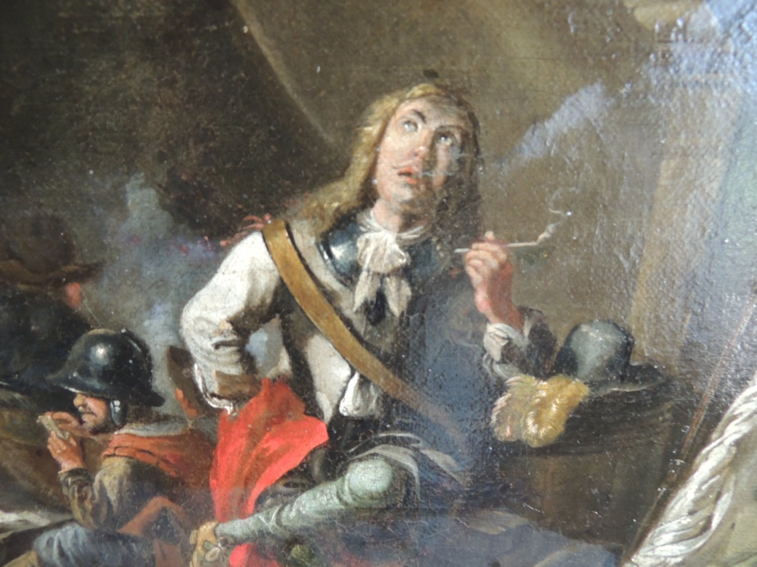 Innitials HVB  (DUTCH OR GERMAN) original oil on canvas 18th Century