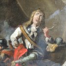 Innitials HVB  (DUTCH OR GERMAN) original oil on canvas 18th Century