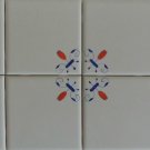 Blue and Orange Tulip Tiles Decorative Kitchen Backsplash Tiles Delft Style