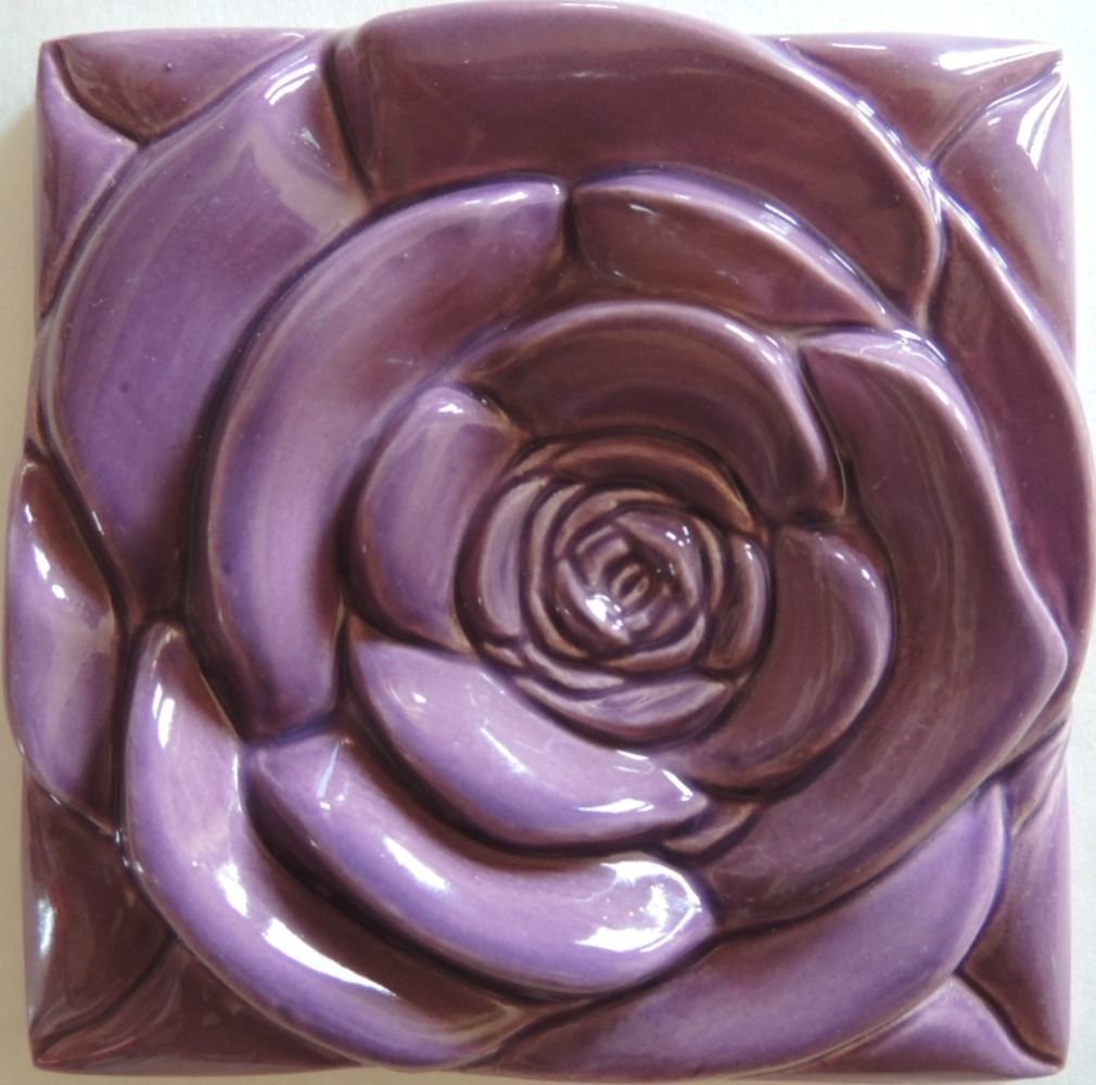 Rose Tile  Arts & Craft  Home Decor Wall art Purple Decor Rose Tile Purple Rose