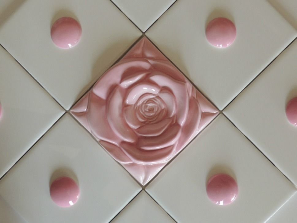 Rose Tile Arts & Craft - Home Decor in Pink Wall art  Decor Rose Tile Pink Roses