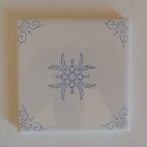 Delft Style Blue & White Tiles Floral Center with Ox  Head Corner Decorations