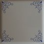 Oxen-Lily-Fleur De Lis-Oxhead Tile Corner Decoration Delft Style in Blue (4)