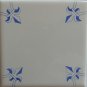 Oxen-Lily-Fleur De Lis-Oxhead Tile Corner Decoration Delft Style in Blue (4)
