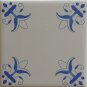 Oxen-Lily-Fleur De Lis-Oxhead Tile Corner Decoration Delft Style in Blue (4)