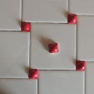 DECOR TILES-Red Round Dots-Inserts (5) Home Decor- Backsplash-Mosaic Red Tiles