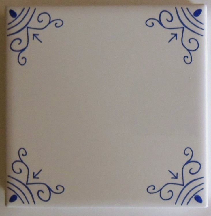 BLUE & WHITE DELFT OX HEAD WALL TILES