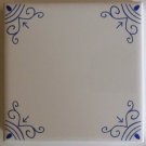 BLUE & WHITE DELFT OX HEAD WALL TILES