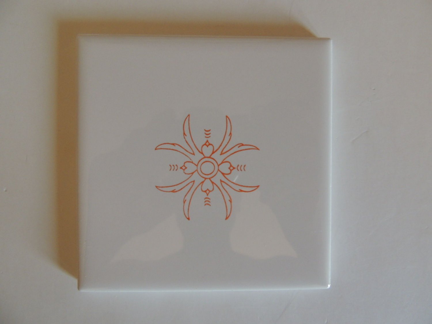 Decorative Orange & White Accent Tile