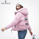 Black Winter Jacket Women Cotton Short Hooded Warm Parkas Coat Female Autumn Outerwear