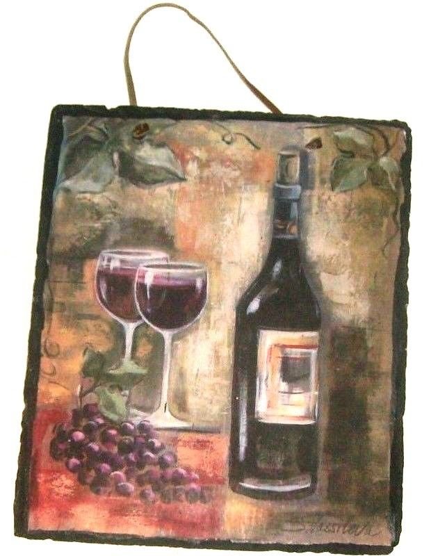 SLATE PICTURE HANGING WITH LEATHER STRAP SIZE 12 x10