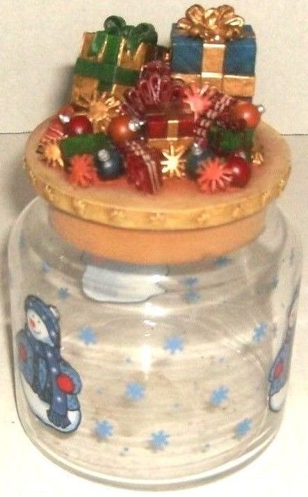 CHRISTMAS GLASS CANDY JAR