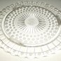 CLEAR DETAIL FOOTED GLASS LOW CAKE PLATTER