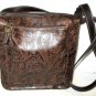 BROWN RELIC DETAIL PRINTED HANDBAG