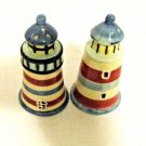 HAND PAINTED LIGHT HOUSE SALT& PEPPER SHAKERS