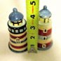 HAND PAINTED LIGHT HOUSE SALT& PEPPER SHAKERS