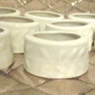 10 White Detail glass napkin rings