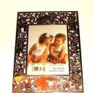 3 x 5 silverplated /pink animal printed frame