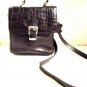 DILLARDS BROWN LEATHER FOOTED HANDBAG SIZE M