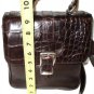 DILLARDS BROWN LEATHER FOOTED HANDBAG SIZE M