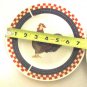 2 MAJESTICWARE BY ONEIDA STONEWARE CALICO ROOSTER DESSERT PLATES