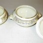 VINTAGE IVORY/ROSE PRINT SUGAR/ CREAMER SET