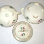VINTAGE IVORY/ROSE PRINT SUGAR/ CREAMER SET