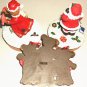 2 CHRISTMAS JARTOPPERS  FIGURINES  1 HANGING ORNAMENT