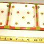 3 SECTION GREEN PRINTED GLASS TRAY