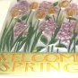 NEW!!! STAIN GLASS SUN CATCHER WELCOME SPRING WINDOW PANEL 14x12