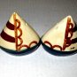 SAIL BOAT SALT/PEPPER SHAKERS HAND PANITED